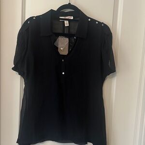 Anthropologie Black Sheer Blouse